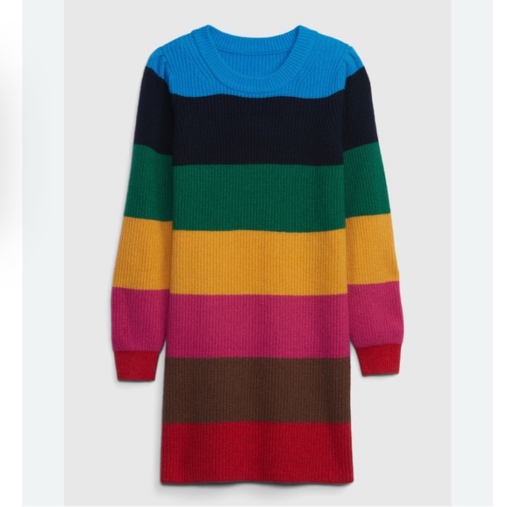 GAP Multicolor Striped Crewneck Dress Size Large